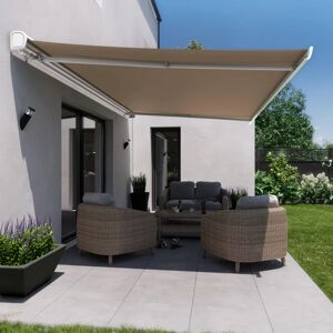 NATERIAL Tenda da sole a bracci estensibili, motorizzato  mod. Zefir, L 2.95 x 2.5 m marrone talpa