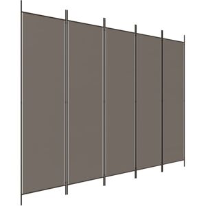 vidaXL Divisorio a 5 Pannelli Antracite 250x220 cm Tessuto