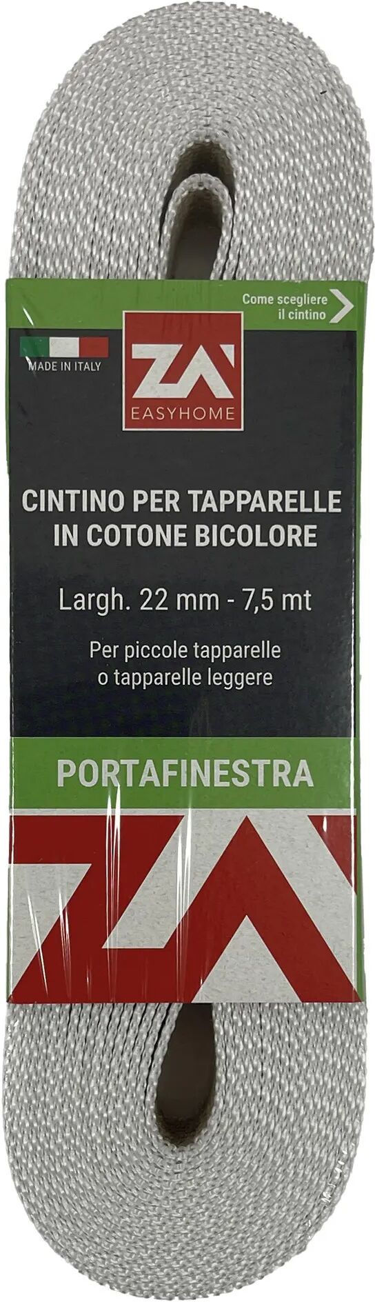 Tecnomat CINTINO PER TAPPARELLA 18 g 22 mm 7,5 m PORTAFINESTRA COTONE GRIGIO / AVANA