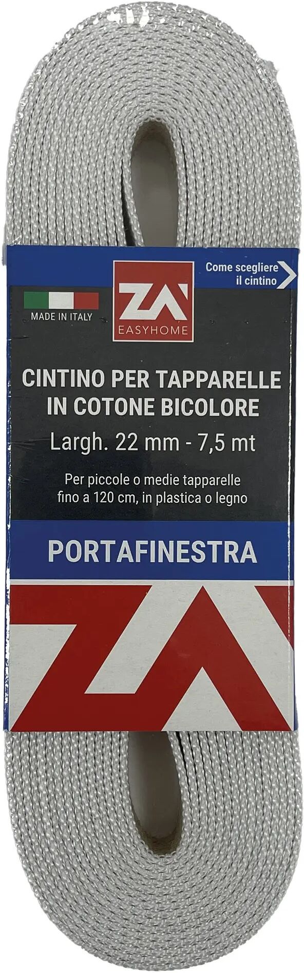 Tecnomat CINTINO PER TAPPARELLA 22 g 22 mm 7,5 m PORTAFINESTRA COTONE GRIGIO / AVANA