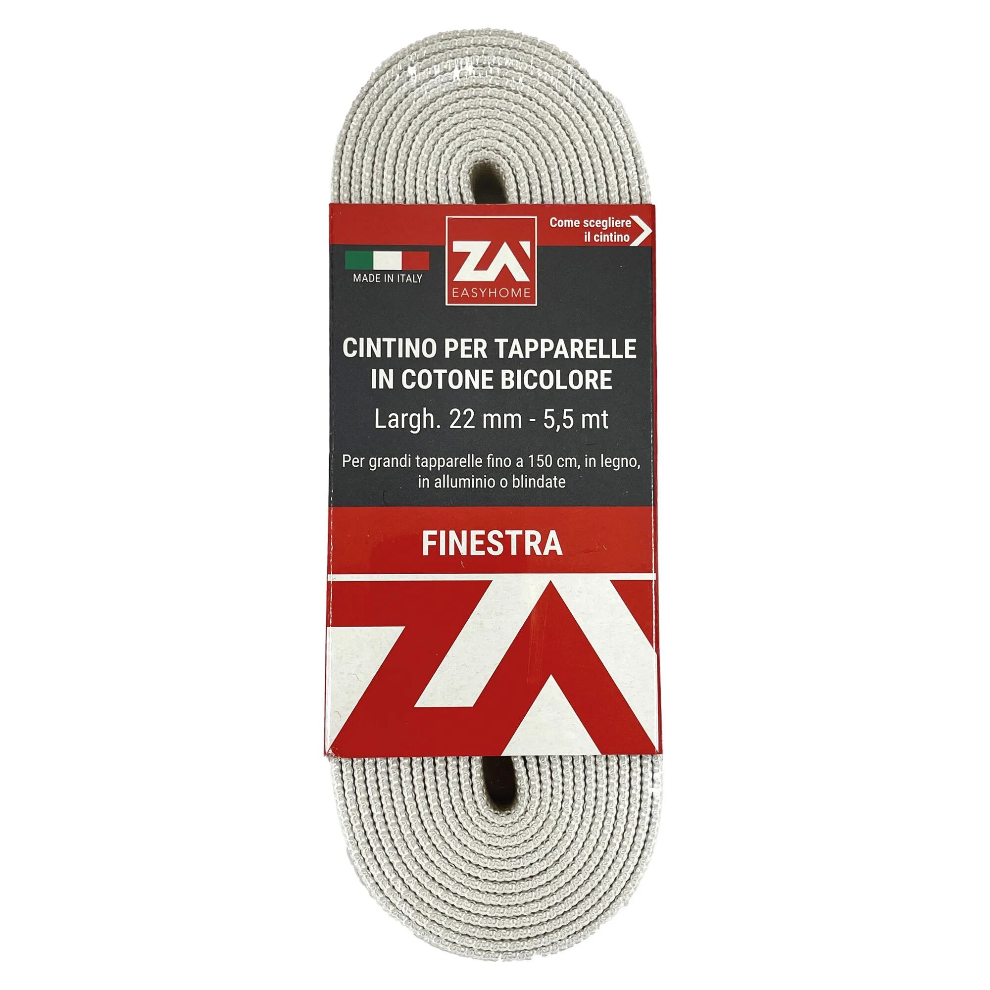 Tecnomat CINTINO PER TAPPARELLA 30 g 22 mm 5,5 m FINESTRA COTONE GRIGIO / AVANA