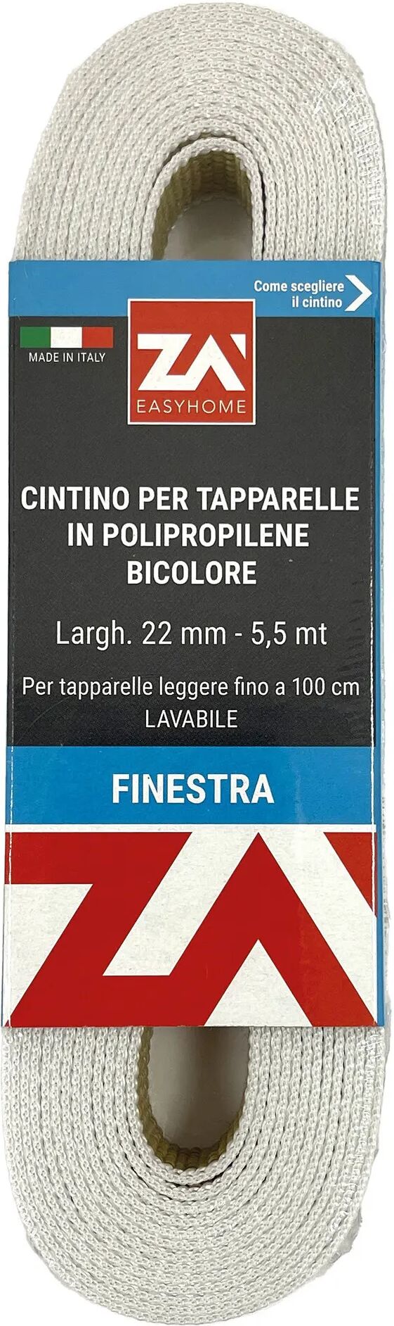 Tecnomat CINTINO PER TAPPARELLA 15 g 22 mm 5,5 m PER FINESTRA POLIPROPILENE GRIGIO/AVANA