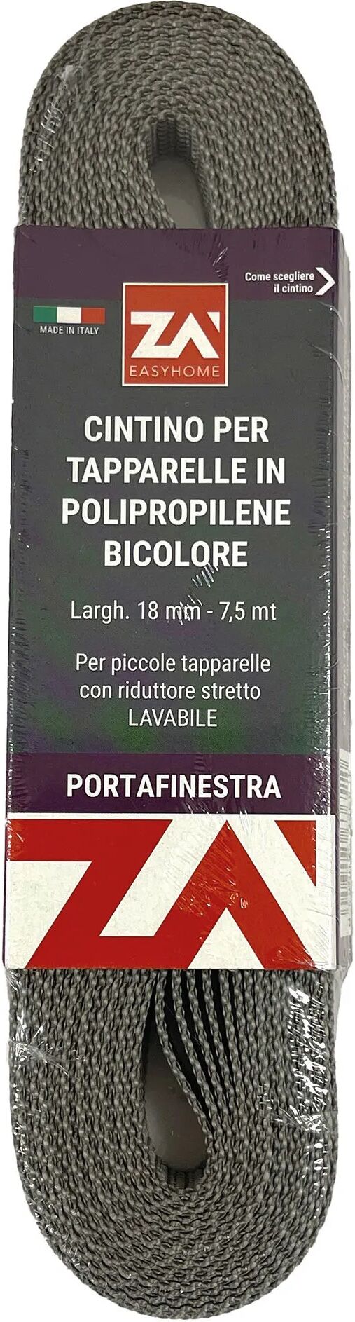 Tecnomat CINTINO PER TAPPARELLA 18 mm 7,5 m PORTAFINESTRA POLIPROPILENE GRIGIO