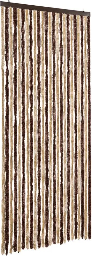 vidaXL Vliegengordijn 100x220 cm chenille beige en lichtbruin