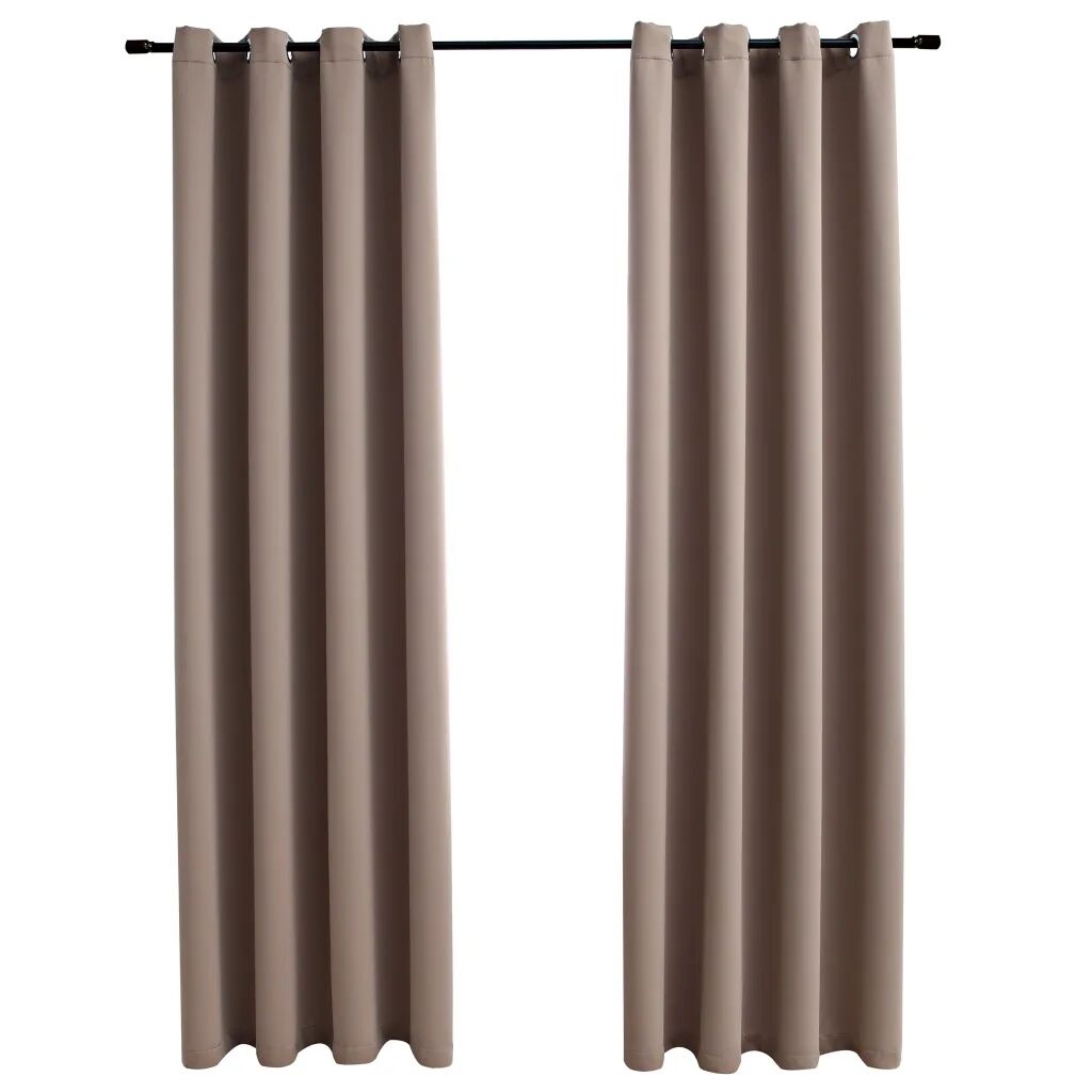 vidaXL Gordijn verduisterend met metalen ringen 2 st 140x245 cm taupe