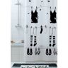 wohnideenshop SHOWER CURTAIN"CLOTHESLINE" Wäscheleine wit met zwarte ringen 120cm breed x 200cm lang