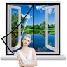 LDJXGZ Klamboe voor raam, 195x240 cm Klamboe Gordijn, Openslaand Raam Net, Anti Insect Klamboe Gordijn Magnetische Klamboe Zwart