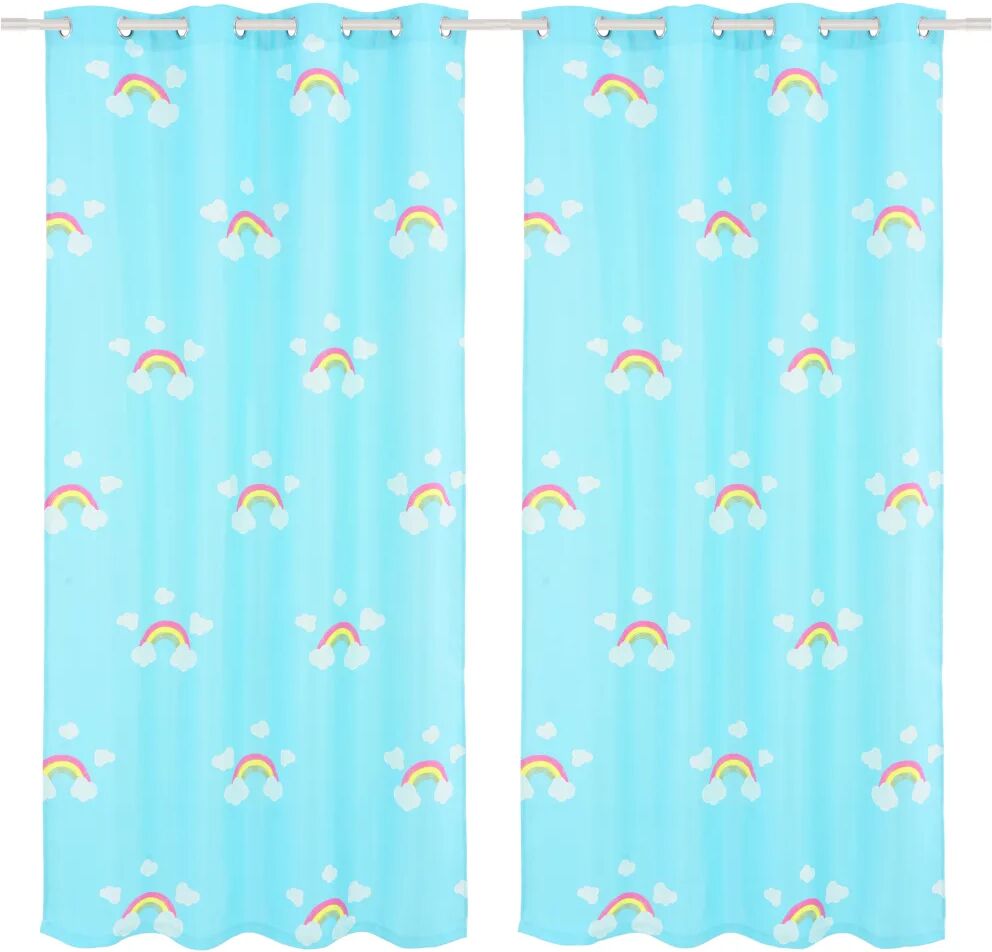 vidaXL Kindergordijnen verduisterend 140x240 cm regenboog blauw 2 st