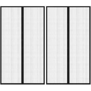 vidaXL Insektsgardiner for dør 2 stk med magnetblokker svart 200x80 cm