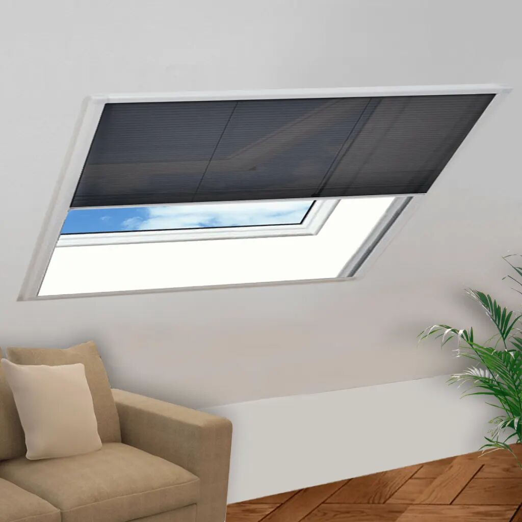 vidaXL Plissert insektskjerm for vindu aluminium 130x100 cm