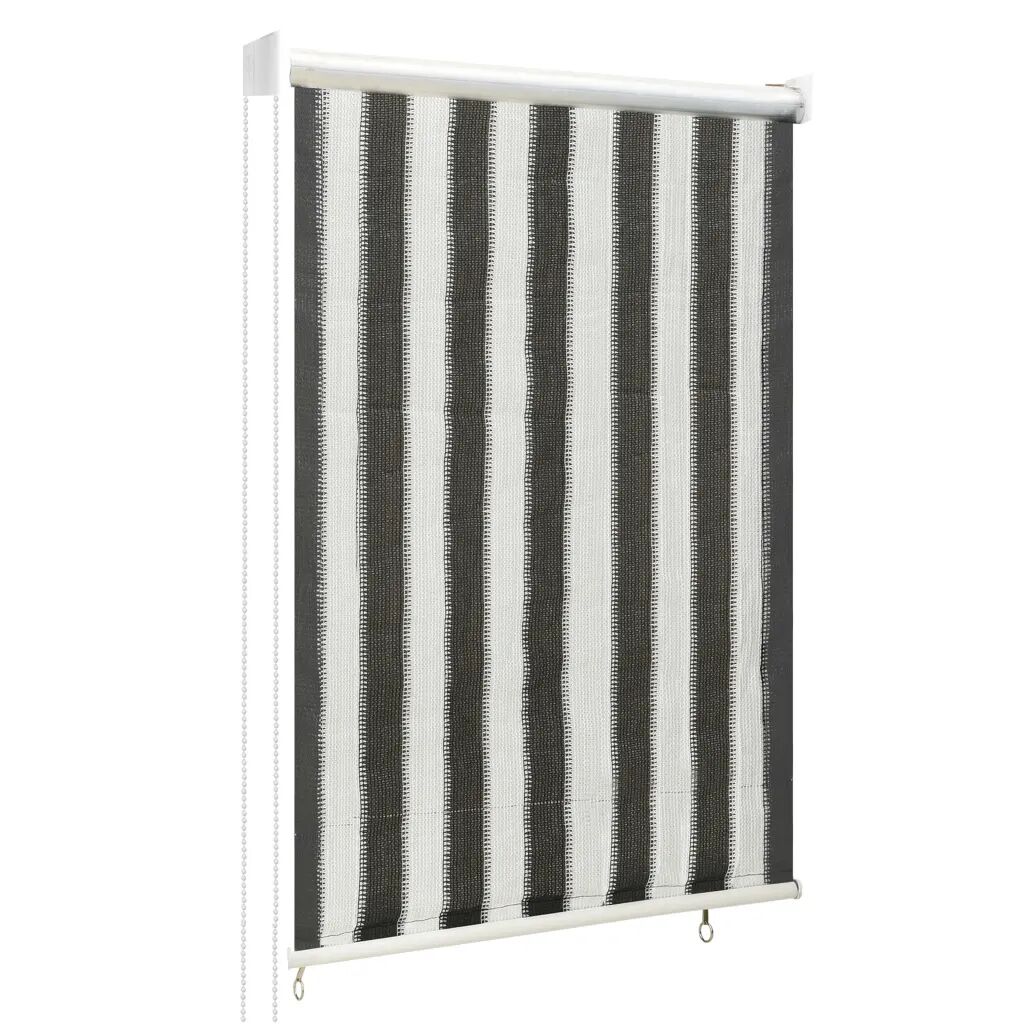 vidaXL Utendørs rullegardin 80x140 cm antrasitt og hvit stripe