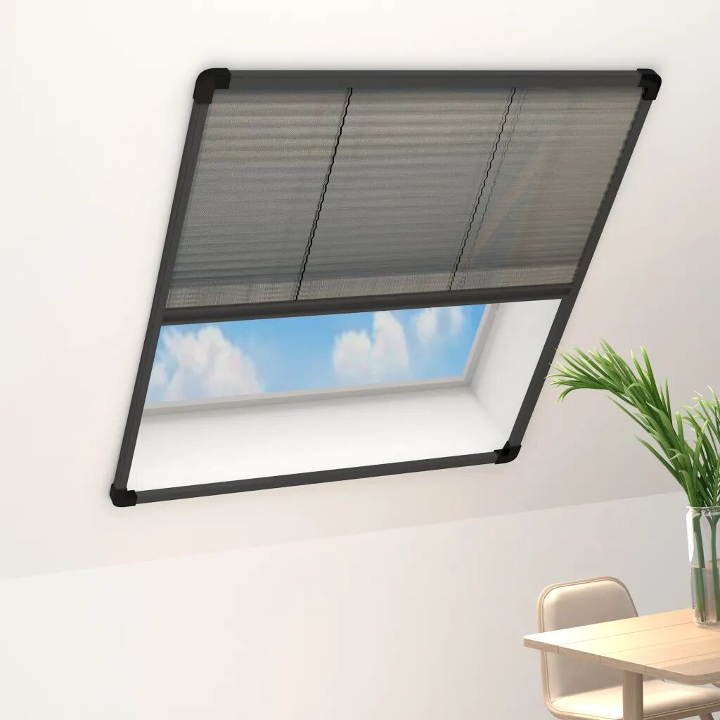vidaXL Plissert insektskjerm for vindu aluminium antrasitt 100x160 cm
