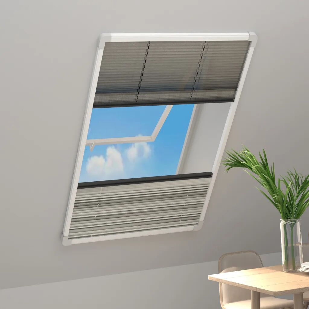 vidaXL Plissert insektskjerm for vindu aluminium 100x160 cm solskjerm