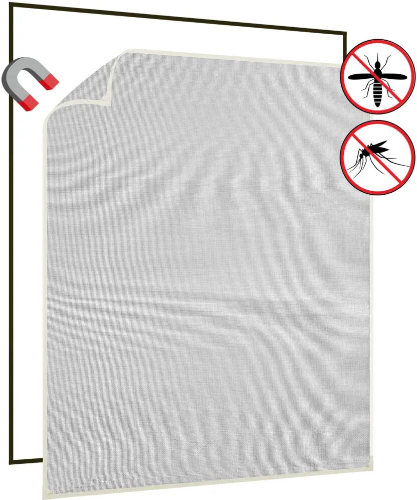 vidaXL Magnetisk insektskjerm for vindu hvit 120x140 cm glassfiber