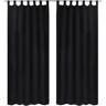 Vidaxl Cortinas de cetim com laços, 2 pcs, preto 140 x 245 cm