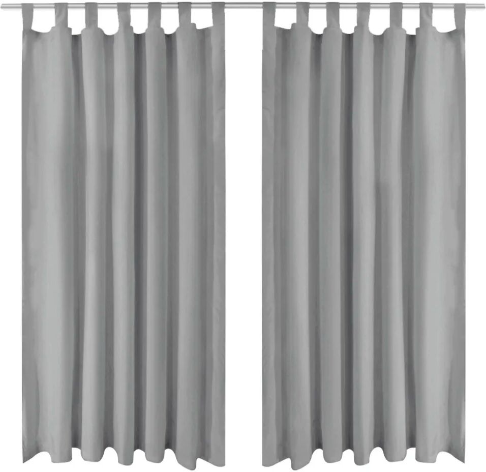 vidaXL Cortinas de cetim com presilhas 2 pcs 140x175 cm cinzento