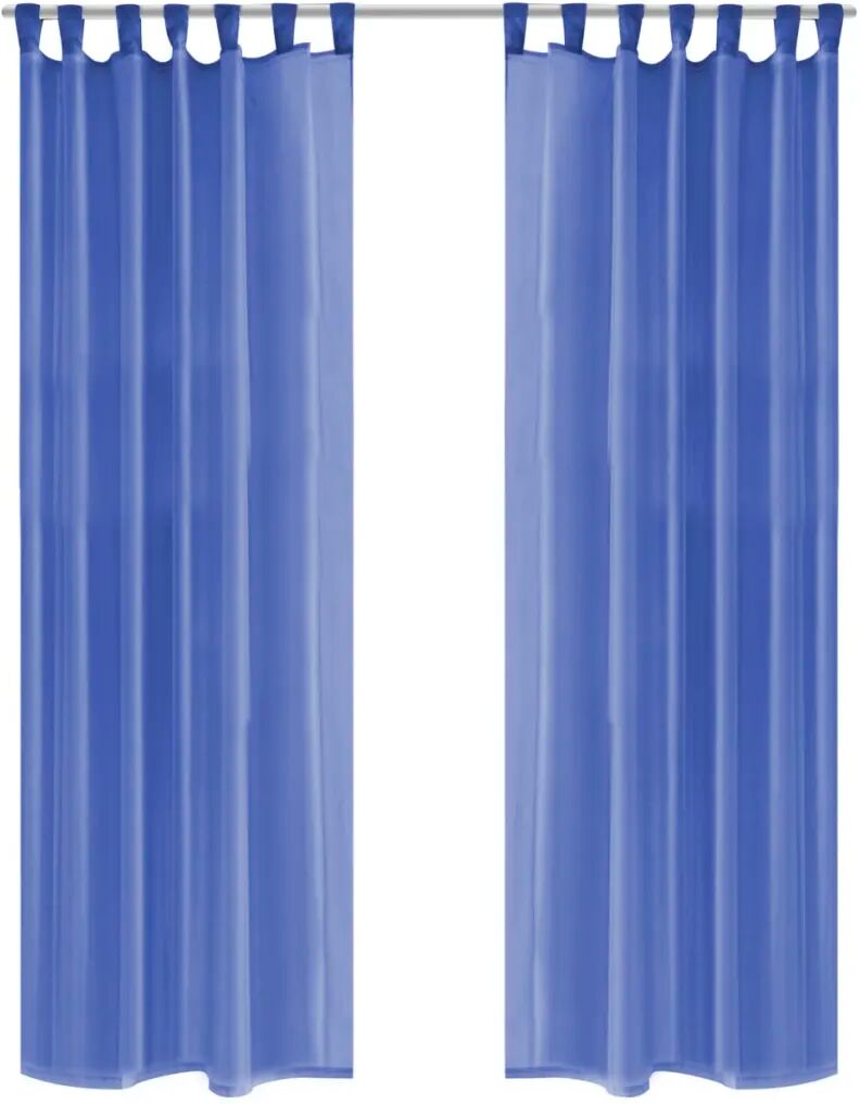 vidaXL Cortinas em voile 2 pcs 140x225 cm azul real