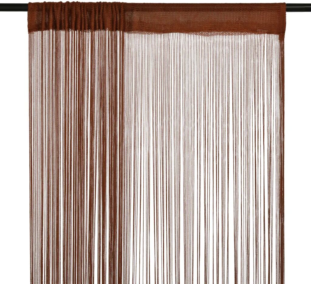 vidaXL Cortinas de fios 2 pcs 140x250 cm castanho