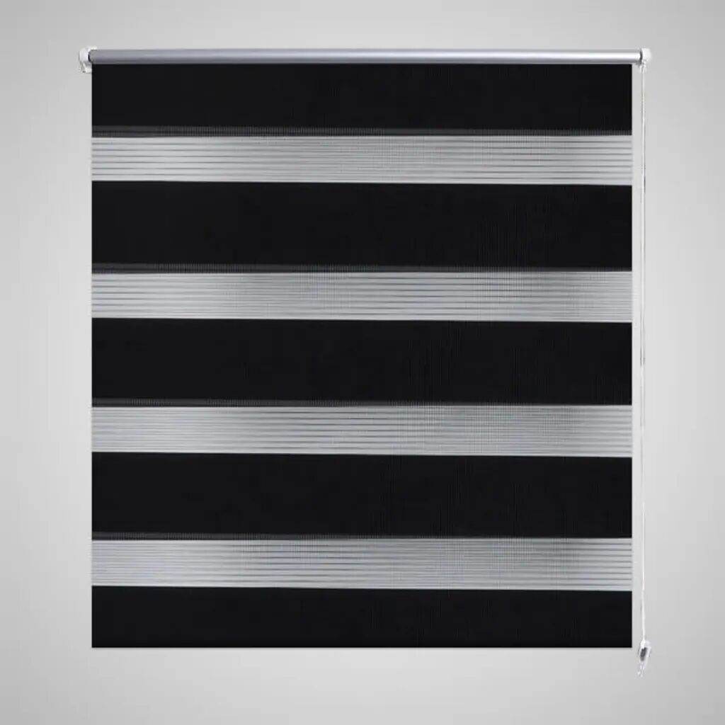 vidaXL Estore de rolo 80 x 150 cm, linhas de zebra / Preto