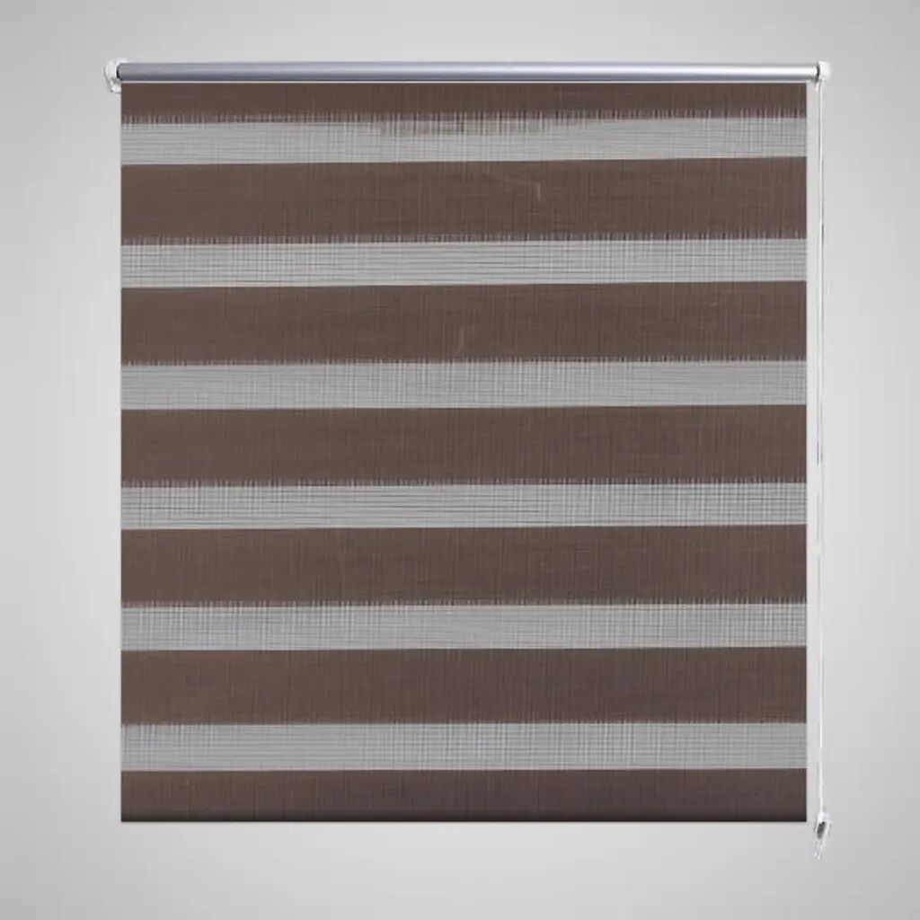 vidaXL Estore de rolo 120 x 175 cm, linhas de zebra / Café