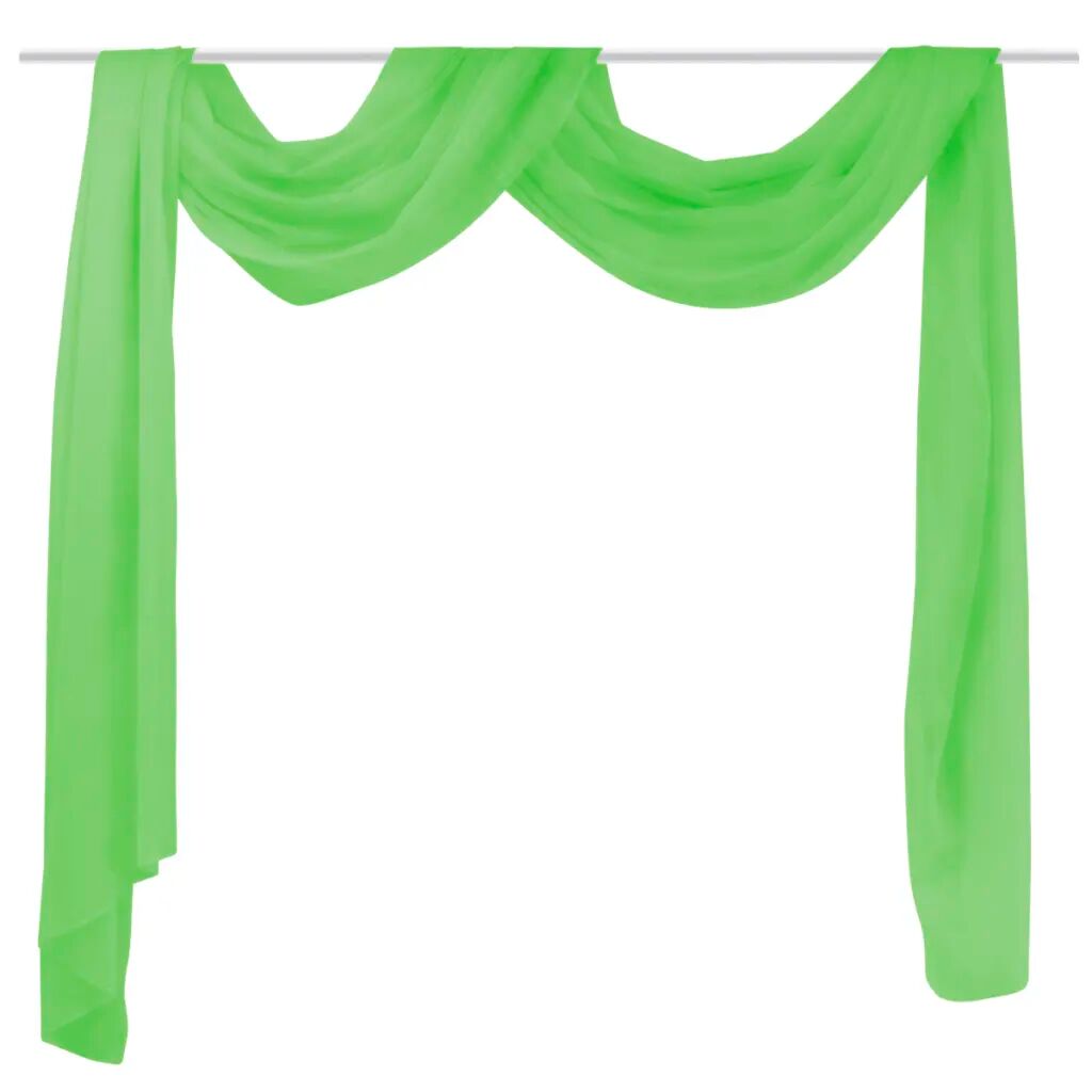 vidaXL Cortina comprida em voile transparente 140 x 600 cm verde