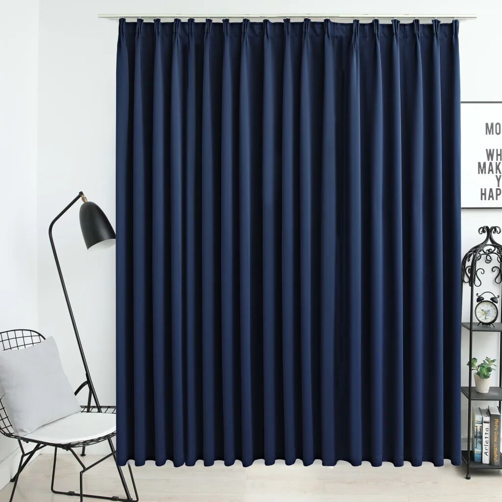 vidaXL Cortina blackout com ganchos 290x245 cm azul