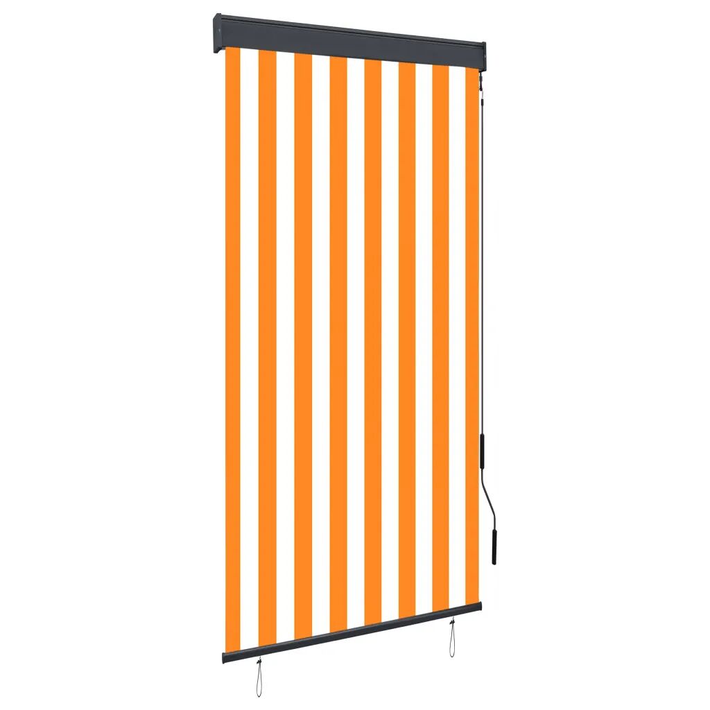 vidaXL Estore de rolo para exterior 80x250 cm branco e laranja