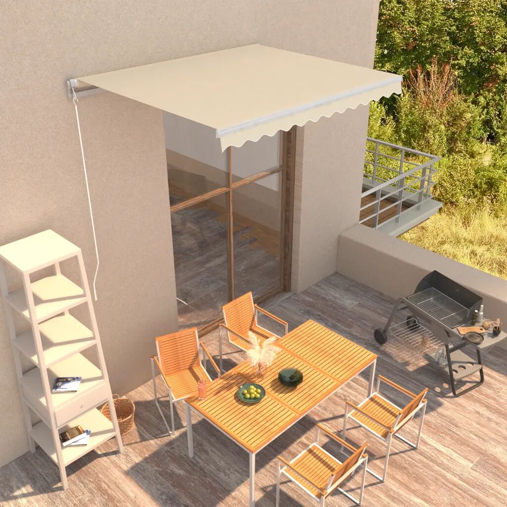 vidaXL Toldo retrátil manual 300x250 cm cor creme