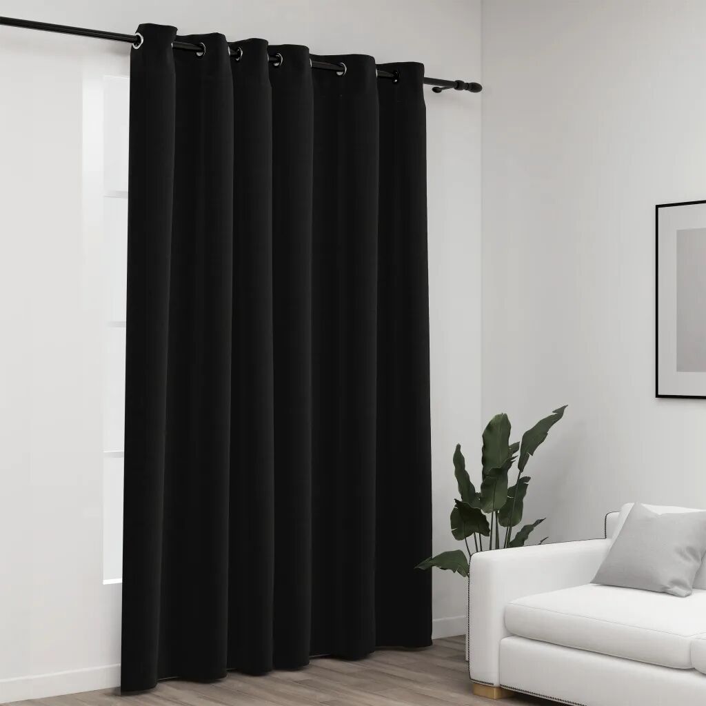 vidaXL Cortina opaca aspeto de linho com ilhós 290x245 cm antracite