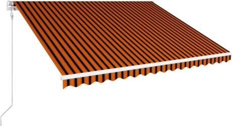 Vidaxl Toldo automático retrátil laranja e castanho (400x300 cm)