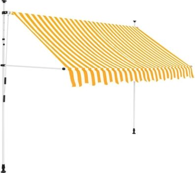 Vidaxl Toldo retrátil manual listrado Laranja e Branco (250 cm)