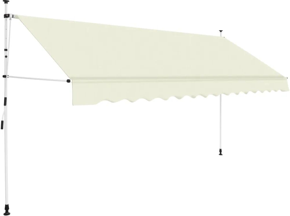 vidaXL Copertină retractabilă manual, crem, 350 cm