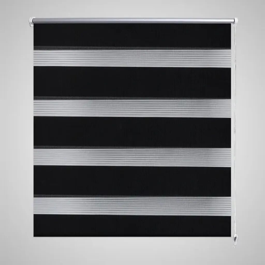 vidaXL Rullgardin randig svart 80 x 175 cm transparent