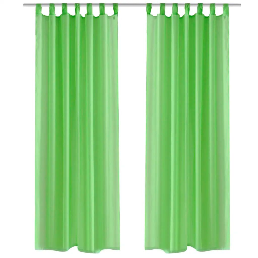 vidaXL Genomskinlig gardin 140 x 225 cm 2-pack Apple Green