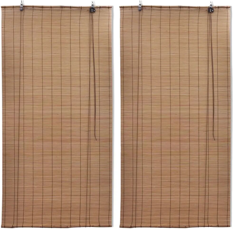 vidaXL Rullgardin bambu 2 st 100 x 160 cm brun