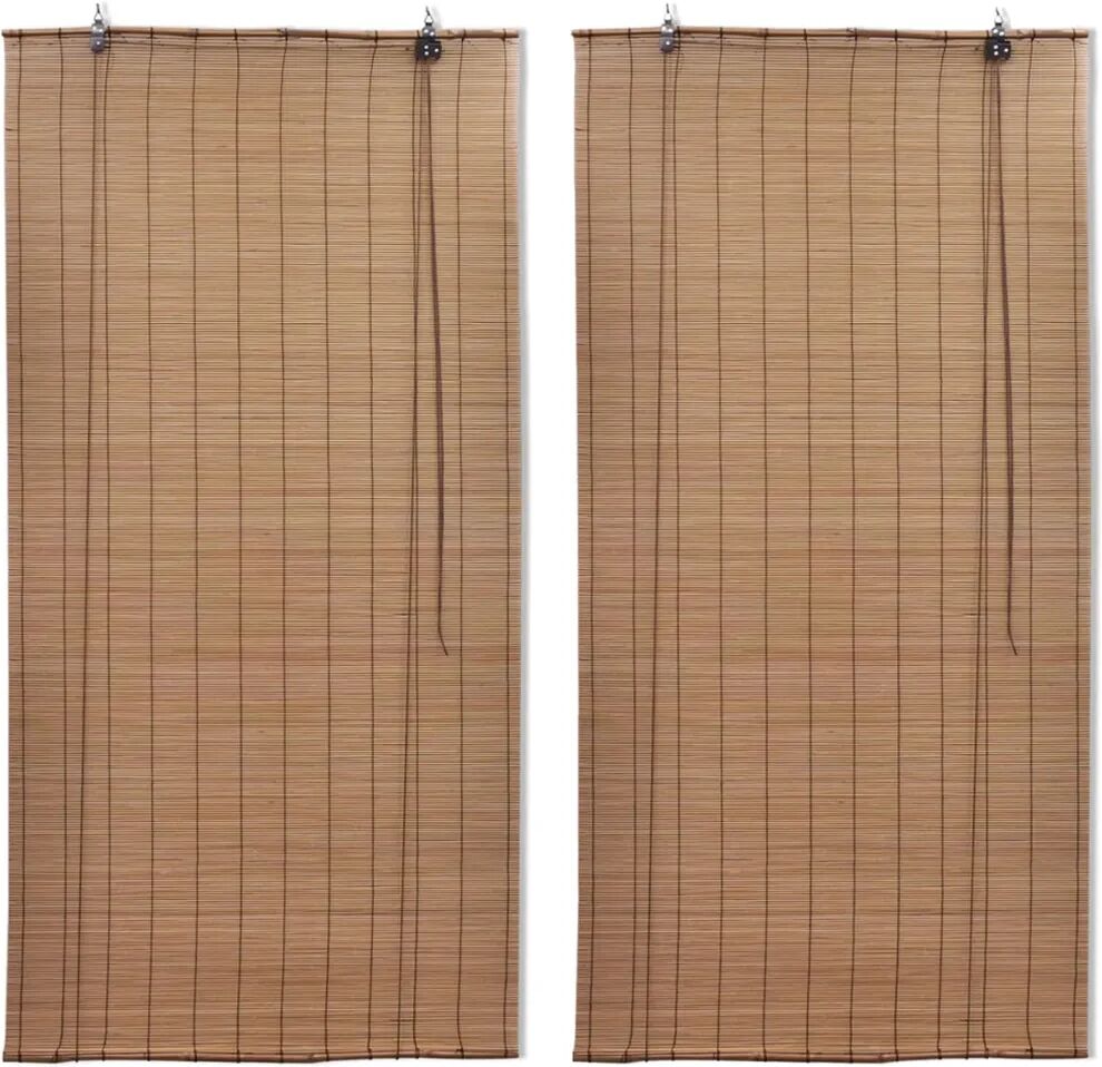 vidaXL Rullgardin bambu 2 st 150x220 cm brun