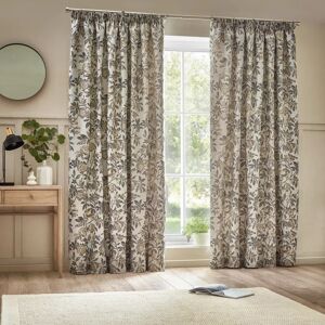Marlow Home Co. Alleane Polyester Room Darkening Pencil Pleat Curtain Pair white/brown 183.0 H x 117.0 W cm