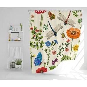 August Grove Eccles Polyester Shower Curtain Set green/white/brown 168.0 H x 168.0 W cm