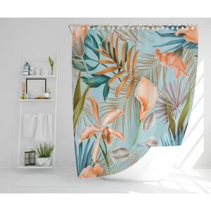 Ebern Designs Wilibald Polyester Shower Curtain green 177.0 H x 210.0 W cm