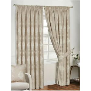 Textile Home Virgina Pencil Pleat Room Darkening Thermal Curtain white/brown 183.0 H cm