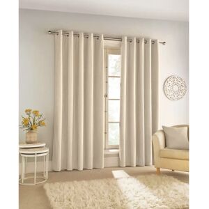 Tyrone Textiles Savoy Eyelet Blackout Thermal Curtains brown/white 137.0 H cm