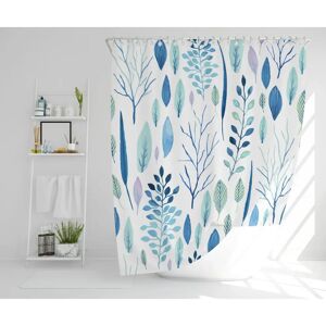 Rosalind Wheeler Jojo Polyester Shower Curtain gray/blue/white 177.0 H x 210.0 W cm