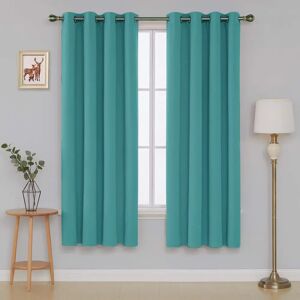 Ebern Designs Frasco Eyelet Blackout Thermal Curtain green/blue 228.6cm Width x 228.6cm Drop
