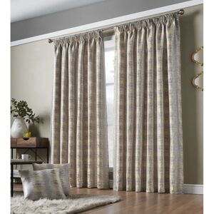 Hashtag Home Auberon Reflective Pencil Pleat Room Darkening Curtains yellow/brown Width 229 x Drop 274cm