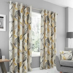 Fusion Ensley Eyelet Curtains yellow/brown 229.0 H cm