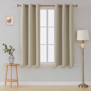 Ebern Designs Frasco Eyelet Blackout Thermal Curtain white/brown 228.6cm Width x 274.32cm Drop