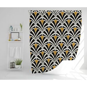 Canora Grey Jalissa Polyester Shower Curtain Set gray/black 177.0 H x 168.0 W cm