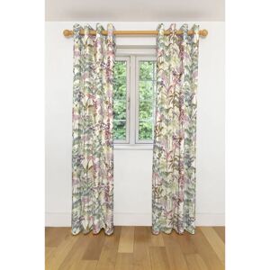 Marlow Home Co. Wildflower Tailored Curtains (Pair)   Width 116Cm (46”) X 182Cm (72”) Pencil Pleat Fully Lined   Cotton Print – Pastel Purple indigo 182.0 H cm