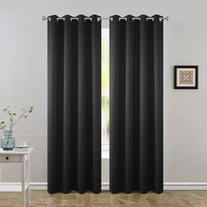 ELEOPTION Eyelet Black out Thermal Curtains black 108.0 H x 52.0 W cm