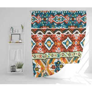 Latitude Vive Jasmin Polyester Shower Curtain Set brown/gray/orange 167.0 H x 167.0 W cm